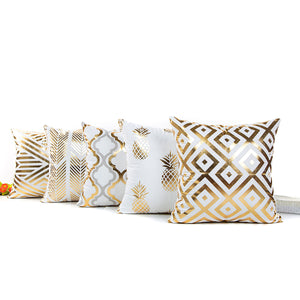 Set of 5 New Living Series Bronzing Pattern Decorative Throw Pillow Case Cushion Cover 18" x 18" 45cm x 45cm