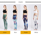 Printed Long Women Yoga Leggings High Waist Tummy Control Over The Heel Yoga Pants