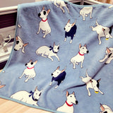 Animal Bull Terrier Flat Double Sleep Blanket