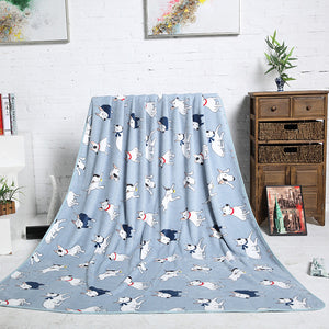 Animal Bull Terrier Flat Double Sleep Blanket