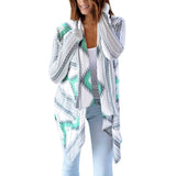 Women's Geometric Print Cardigan Casual Loose Sexy Oversized Cardigan