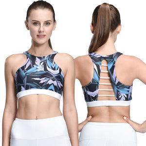 2018 Rushed Strappy Bra Cropped Women Yoga Bra Athletic Built-in Pad Sports For Push Up Tank Top For Girls Ropa Deportiva