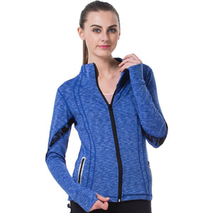 Women Yoga Jacket Fitness Running Shirt For Women Sportswear Elastic Tight Gym Roupa de Academia Zipper Fitness Clothes