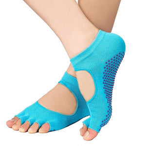 Women 5 toe Sport Pilates Yoga Sports Toe Socks Grip Durable Yoga Pilates Socks Half Toe Ankle Grip Five Finger No-Slip