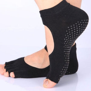 Women 5 toe Sport Pilates Yoga Sports Toe Socks Grip Durable Yoga Pilates Socks Half Toe Ankle Grip Five Finger No-Slip