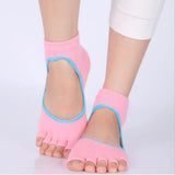 Women 5 toe Sport Pilates Yoga Sports Toe Socks Grip Durable Yoga Pilates Socks Half Toe Ankle Grip Five Finger No-Slip