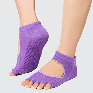 Women 5 toe Sport Pilates Yoga Sports Toe Socks Grip Durable Yoga Pilates Socks Half Toe Ankle Grip Five Finger No-Slip