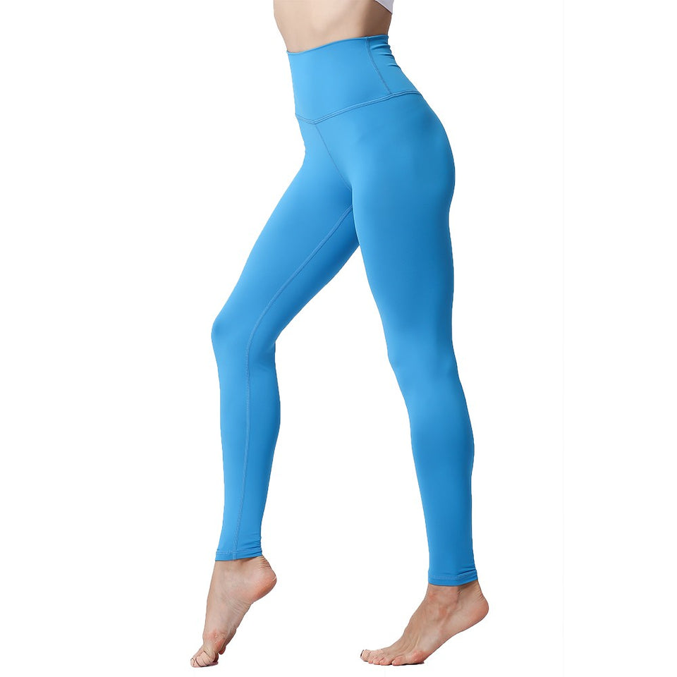 Yoga Tights Leggings Pants Push Up High Waist Fitness Solid Polyester Stretch Running Gym Training Workout Women Sports Trousers