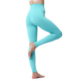 Yoga Tights Leggings Pants Push Up High Waist Fitness Solid Polyester Stretch Running Gym Training Workout Women Sports Trousers